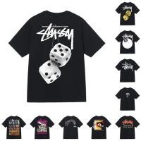 ราคา เสื้อยืดคุณภาพสูง Sanbiqi Stussy สำหรับผู้ชายและผู้หญิง แขนสั้น สไตล์หลวมๆ เหมาะสำหรับฤดูร้อน (40325303760)