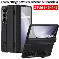 ราคา สายรัดข้อมือบานพับหนังสําหรับ Galaxy Z พับ 6 กรณีกระจกด้านหน้า Capa สําหรับ Z พับ 6 5 4 3 Funda (45501905070)