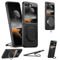 ราคา เคสโทรศัพท์แม่เหล็กชาร์จไร้สาย 360 หัวเข็มขัดแหวนหนังเทียมขาตั้งหมุนได้สําหรับ Samsung Galaxy Z Flip 7 6 5 (41365712934)