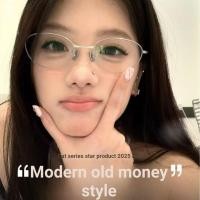ราคา Fakem Titanium Frame Cat Eye กรอบแว่นตาหญิงโลหะเงินเก่าสไตล์รูปไข่สีธรรมดา Optical Anti Blue Light กรอบแว่นตา 1112hw (43076336916)