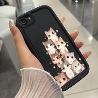 ราคา เคสสำหรับ iPhone 6 Plus 6s Plus 7 Plus 8 Plus SE 2020 X Xr Xs Max เคสโทรศัพท์แมวน่ารักสามสีซิลิโคนกันกระแทก (26840311780)