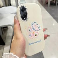 ราคา เคสสำหรับ OPPO A98 5G F23 5G A1 5G เคสโทรศัพท์ดอกไม้ผีเสื้อกันกระแทกกลมและอ้วน (47800164966)