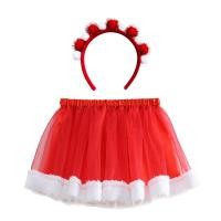 ราคา กระโปรงสีแดงขอบตูทตาข่ายพร้อมเข็มขัดและซับใน (43376125336)