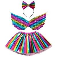 ราคา กระโปรงทูทูสีรุ้งสำหรับงานปาร์ตี้วันหยุด ทำจากตาข่าย มีซับในและปีกบน (53600805209)