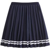 ราคา ชุดนักเรียนประถม กระโปรงสั้นทรงจีบ สีน้ำเงินเข้มและเทา แบรนด์ J K (43914992712)