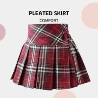 ราคา กระโปรงเอวสูงสไตล์เจเคจีบสีแดง ลายสก๊อต ขนาดสำหรับคนโต (41764984973)