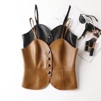 ราคา เสื้อกั๊กหนังเด็กผู้หญิง Suspenders สั้น All Match เสื้อกั๊กหนังแขนกุดเด็ก Single Breasted แฟชั่นซ้อนอินเทรนด์ (29490307883)