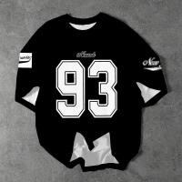 ราคา แขนสั้นอเมริกันย้อนยุคผู้ชายผู้หญิงสบายๆกีฬาเย็บดิจิตอลพิทช์บาสเกตบอลฮิปฮอปหลวมแห้งเร็วเสื้อยืด 7 28 (40676604273)