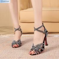 ราคา Qsuccua รองเท้าเต้นรําละติน พื้นนิ่ม ประดับเพชร ระดับไฮเอนด์ สําหรับผู้หญิง (22987326579)