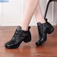 ราคา Qsuccua ผู้ใหญ่สุภาพสตรี Square Dance Sailor Dance รองเท้าผ้าใบพื้นยางหนังวัวชั้นหนึ่ง (26171007307)