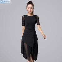 ราคา Qsuccua ชุดเดรสเต้นรําละติน ผ้าตาข่าย ผ่าข้าง สําหรับผู้ใหญ่ (22544411950)