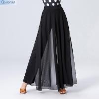 ราคา Qsuccua สไตล์ใหม่ ละติน บอลรูม เต้นรํา แยก ตาข่าย เอวยางยืด กางเกงขายาว ฝึกการแสดง เครื่องแต่งกาย (22333530861)