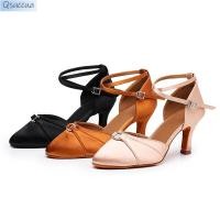 ราคา Qsuccua รองเท้าเต้นรําละติน พื้นนิ่ม ประดับเพชร เหมาะกับเต้นรํา สําหรับผู้หญิง (22026091404)