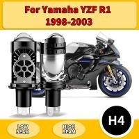 ราคา 1PC 2PCS สําหรับ Yamaha YZF R1 1998 2003 H4 LED โปรเจคเตอร์เลนส์ไฟหน้ารถจักรยานยนต์ LED ไฟหน้า Canbus HB2 9003 Hi Lo Beam หลอดไฟ Turbo พัดลม 10000LM สําหรับรถจักรยานยนต์ (40264088402)