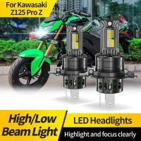 ราคา 1pc 2pcs H4 รถจักรยานยนต์ LED ไฟหน้า 9003 ด้านหน้าเปลี่ยนหลอดไฟรถจักรยานยนต์ 6500K สีขาวความสว่างสูงสําหรับ Kawasaki Z125 Pro Z (24043134682)