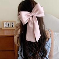 ราคา Moouga เวอร์ชั่นเกาหลี Classy ซาตินสไตล์ใหม่ขนาดใหญ่ Double Bow Streamer ฤดูใบไม้ผลิคลิป Elegant Top Clip (29864991660)