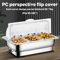 ราคา จัดส่งภายใน 12 ชม 304 สแตนเลสไฟฟ้าจานอุ่นอาหารที่มีฝาปิด9ล ตู้ฉนวนกันความร้อนอาหารที่มีภาพพลิกปกเสิร์ฟจาน3กริดอุ่นอาหารแบบพกพ (41625682477)