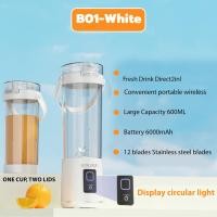 ราคา จัดส่งใน 12h Product Title เครื่องคั้นน้ําผลไม้ 2 in 1 ถ้วยเครื่องปั่นดื่มโดยตรง เครื่องปั่นแบบพกพาผสมอัตโนมัติ เครื่องปั่นสมูทตี้ On the Go พร้อมแบตเตอรี่ 8000mAh ยูเอสบี ชาร์จใหม่ได้ 600มล ค (273432