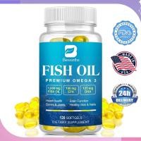 ราคา แคปซูลน้ำมันปลา Fish Oil 1000mg Omega 3 อาหารเสริม DHA และ EPA ที่อุดมไปด้วยสมอง Booster สุขภาพภูมิคุ้มกันหัวใจ (43901761830)