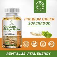 ราคา BEAU Ginkgo Biloba Capsules with Ginseng Support to Brain Function Memory Immune Health (43856178436)