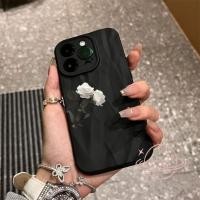 ราคา เข้ากันได้กับ iPhone 16 15 14 13 12 11 Pro Max X Xr Xs Max 7 8 Plus SE2020 เคสโทรศัพท์ Simple Candy สี Creative White Rose Soft Cover (40170242256)