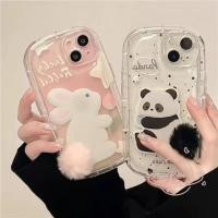 ราคา Iphone 14 Plus 14 13 12 11 Pro Max X Xr Xs Max 7 8 6 6s Plusเคสโทรศัพท์น่ารักSimple Plush Tail Pandaกระต่ายสีชมพูคู่ฝาครอบโทรศัพท์นุ่ม (24892764939)