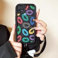ราคา เคสสำหรับ OPPO A15 A15s A35 เคสโทรศัพท์ริมฝีปากสามสีซิลิโคนสายคล้องกันกระแทก (57051872717)
