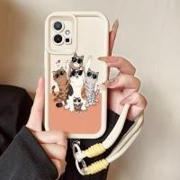 ราคา เคสสำหรับ VIVO Y75 Y55 5G Y55s Y33s Y33e Y30 5G Y52T T1 5G เคสโทรศัพท์แมวสามสีซิลิโคนสายคล้องกันกระแทก (48901409069)