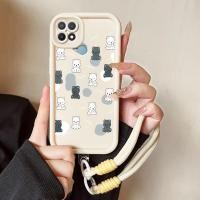 ราคา เคสสำหรับ OPPO A15 A15s A35 เคสโทรศัพท์หมีกระต่ายสายคล้องสามสีซิลิโคนกันกระแทก (48800363003)