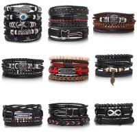 ราคา สร้อยข้อมือหนังถักแบบหลายชั้น สไตล์กะโหลกดีไซน์จากOBYY (44801492059)