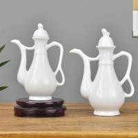 ราคา สีขาวบริสุทธิ์ครัวเรือนจีนไวน์กาต้มน้ําชุดไวน์เซรามิกครึ่งส่อเสียดแปดแก้วไวน์ขาวสร้างสรรค์ไวน์กาต้มน้ํา ง0ร8 (24631632828)