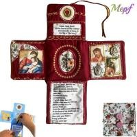 ราคา MEPF Handcrafted Pocket Devotional Cross Saint Images สวดมนต์อุปกรณ์เย็บผ้า Cross Shaped กระเป๋าผ้า DIY Craft CROSS รวมภายใน Mini Scripture กระเป๋าสวดมนต์ CROSS (56551406592)