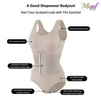 ราคา MEPF ชุดบอดี้สูท Shapewear ซิปแกะสลัก Full Body Shaper Curves Plus ขนาดปรับเข็มขัด Tummy Control Slimming Undergarments สําหรับผู้หญิง (55901391986)