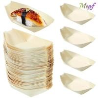 ราคา MEPF 50PCS จานซูชิ จานญี่ปุ่นเรือ รูปร่างถาดทิ้งไม้รูปเรือ สร้างสรรค์อาหารเสิร์ฟ Multi ขนาดไม้เสิร์ฟเรือ Party Supplies (55201286288)