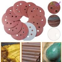 ราคา MEPF 10PCS กระดาษทรายขัดสีแดงทรงกลม 5 นิ้ว 8 หลุม Perforated Self กาว (52501604791)