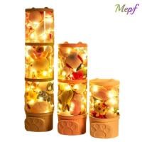 ราคา เมปฟ์ หลอดเก็บของเล่น โปร่งใส2 3ชั้นตุ๊กตาตุ๊กตาตุ๊กตากล่องเก็บ การ์ตูนแมวกรงเล็บถังเก็บพลาสติกของขวัญวันเกิด (48051286158)