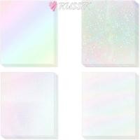 ราคา ROUSSIK 5 ชิ้นแผ่นเคลือบ A4 Holographic สติกเกอร์กระดาษ โปร่งใสกาวกันน้ําเย็นฟิล์มเคลือบสําหรับ Cricut สติกเกอร์การ์ดสะสมภาพ (44375480583)