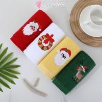 ราคา ROUSSIK 3 4 ชิ้น Merry Christmas Kitchen ผ้าขนหนู ปักผ้าฝ้ายนุ่ม Christmas Themed ผ้าขนหนู Santa Elk ดูดซับ Quick Dry Christmas Face Towel ของขวัญคริสต์มาส (56951589726)