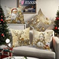 ราคา ROUSSIK 1PC คริสต์มาสหมอน Flax Santa Claus Elk โยนหมอน ทนทานนุ่มสบาย Breathable Xmas Tree ปลอกหมอนบรรยากาศเทศกาล (55601590351)
