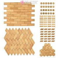 ราคา RUSSIK 24 48PCS กระเบื้องตุ๊กตา ไม้ไผ่สี่เหลี่ยมหกเหลี่ยมเพชรไม้ Grain ชั้น ของเล่น DIY 1 12 Scale Photo Props Miniature ชั้นบ้านตุ๊กตา (46451276945)