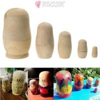 ราคา ROUSSIK รัสเซีย Nesting ตุ๊กตาเด็กผู้หญิงของขวัญ DIY Unpainted ตัวอ่อนไม้เปล่า (43966323075)