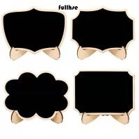 ราคา เต็ม 10ชิ้นป้ายกระดานดํา บันทึกอุปกรณ์ประกอบฉากกระดานข้อความไม้ มินิลูกไม้รูปร่างสีดําขาตั้งกระดานเขียนวันเกิด (49600899501)