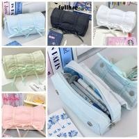 ราคา ดินสอ เต็ม กระเป๋าปากกาความจุขนาดใหญ่อเนกประสงค์ อิน สีทึบโบว์ เชือกรูด กระเป๋าเก็บเครื่องเขียนนักเรียน (47100894664)