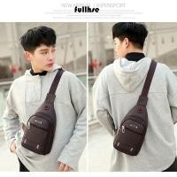 ราคา FULLHSE กระเป๋าสะพายข้างผู้ชาย สีดําสีฟ้าสีเทาสีน้ําตาลพอร์ตชาร์จ USB Men Messenger กระเป๋า ผ้าสี่เหลี่ยมผืนผ้า 3 กระเป๋าซิปชาย (49450268882)