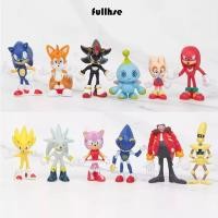 ราคา FULLHSE 12 ชิ้นเกมตัวเลข ของเล่นสะสม PVC Sonic Action Figures ประณีต Sonic Desktop Decor สมจริงรูปปั้นเครื่องประดับ (48201869240)