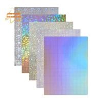 ราคา PUREHAIRBEAUTY กระดาษสติกเกอร์โฮโลแกรม 5 ชิ้น Self กาว A4 แผ่นเคลือบ 6 รูปแบบกันน้ําสติกเกอร์ไวนิลโปร่งใสสําหรับ Cricut สติกเกอร์การ์ดสะสมภาพ (55400718363)