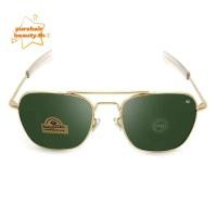 ราคา PUREHAIRBEAUTY แว่นกันแดดนักบิน AO Vintage Look Retro Luxury แว่นกันแดด เลนส์กระจกออปติคอลเลนส์สีเขียวชายออกแบบขับรถ Shades กิจกรรมกลางแจ้ง (43102452093)