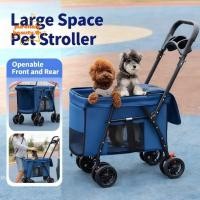 ราคา เพียวแฮร์บิวตี้ รถเข็นเดินทางสัตว์เลี้ยง พับน้ําหนักเบาสัตว์เลี้ยงรถเข็นสุนัขแมว ค มาถึง พร้อมตะกร้าเก็บล้อปรับจับสัตว์เลี้ยงรถเข็นกลางแจ้งสําหรับสุนัขขนา (43074344582)