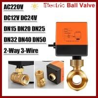 ราคา PTKFPT09 1 ชิ้นโซลินอยด์วาล์ว DN15 DN20 DN25 สามสายสองควบคุมบอลวาล์วไฟฟ้า 1 2 3 4 1 2 Way 220V AC 12V DC ทองเหลืองวาล์ว Actuator (51051196851)