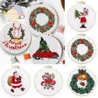 ราคา MOSSMA ชุดปักครอสติสของขวัญเครื่องประดับวันหยุดเริ่มต้น DIY รูปแบบคริสต์มาสเย็บปักถักร้อย Hoop (53751817878)